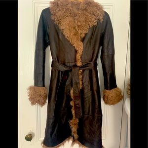 Gorgeous Hugo Boss Leather Shearling Belted Trenc…